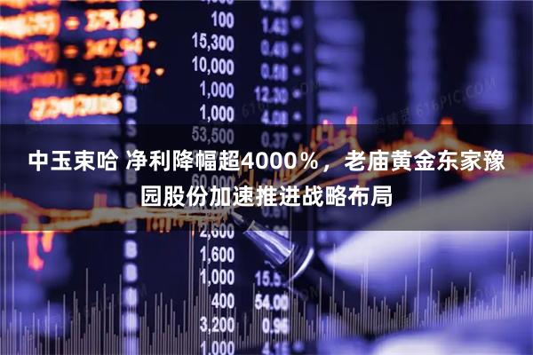 中玉束哈 净利降幅超4000%,老庙黄金东家豫园股份加速推进战略布局